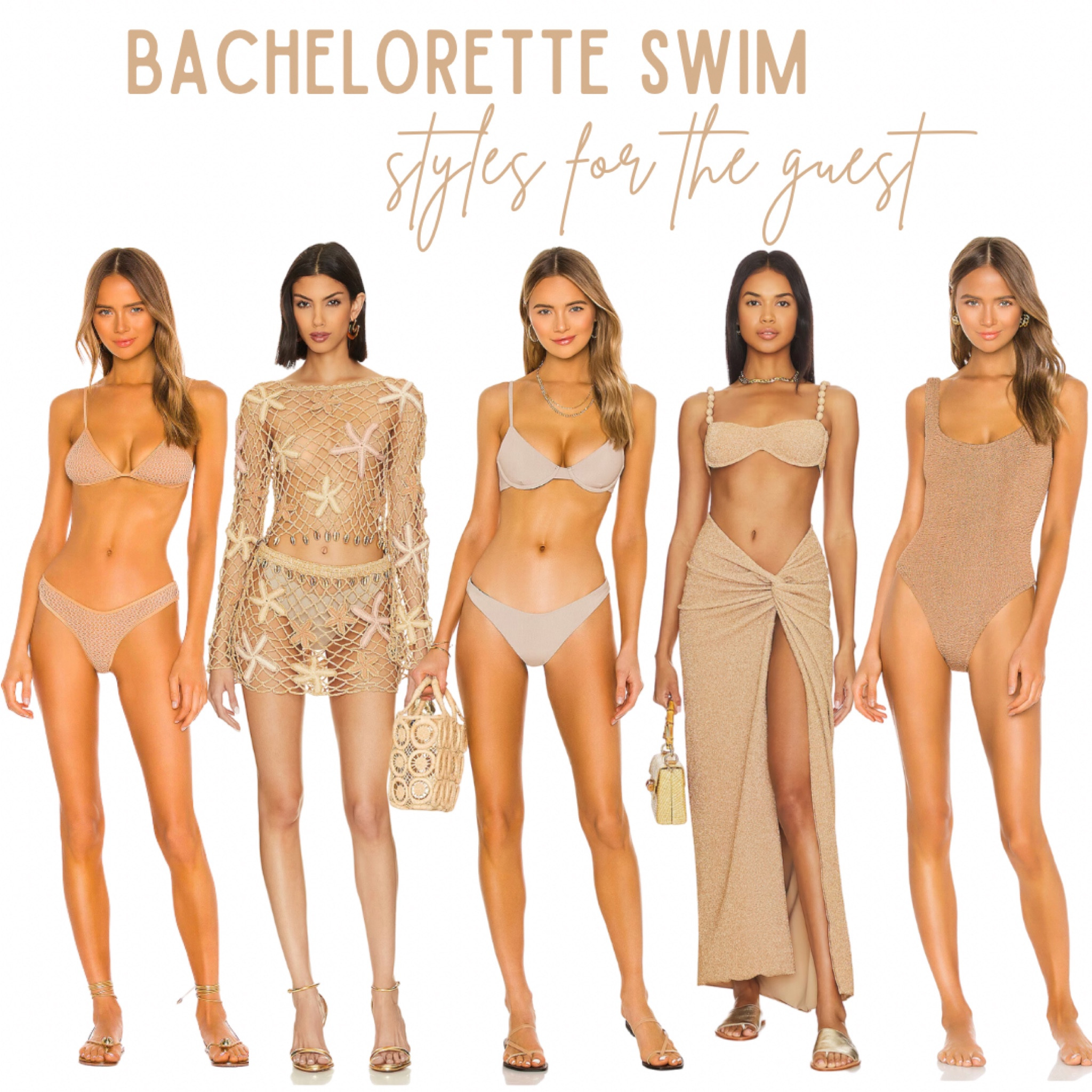 Neutral & gold swim styles for a bachelorette weekend or vacation 

swim style, revolve swim, beach riot swim, swim coverup, beach coverup, nude swim, neutral swim, one piece swim, bikini, affordable swim

#LTKtravel #LTKSeasonal #LTKswim