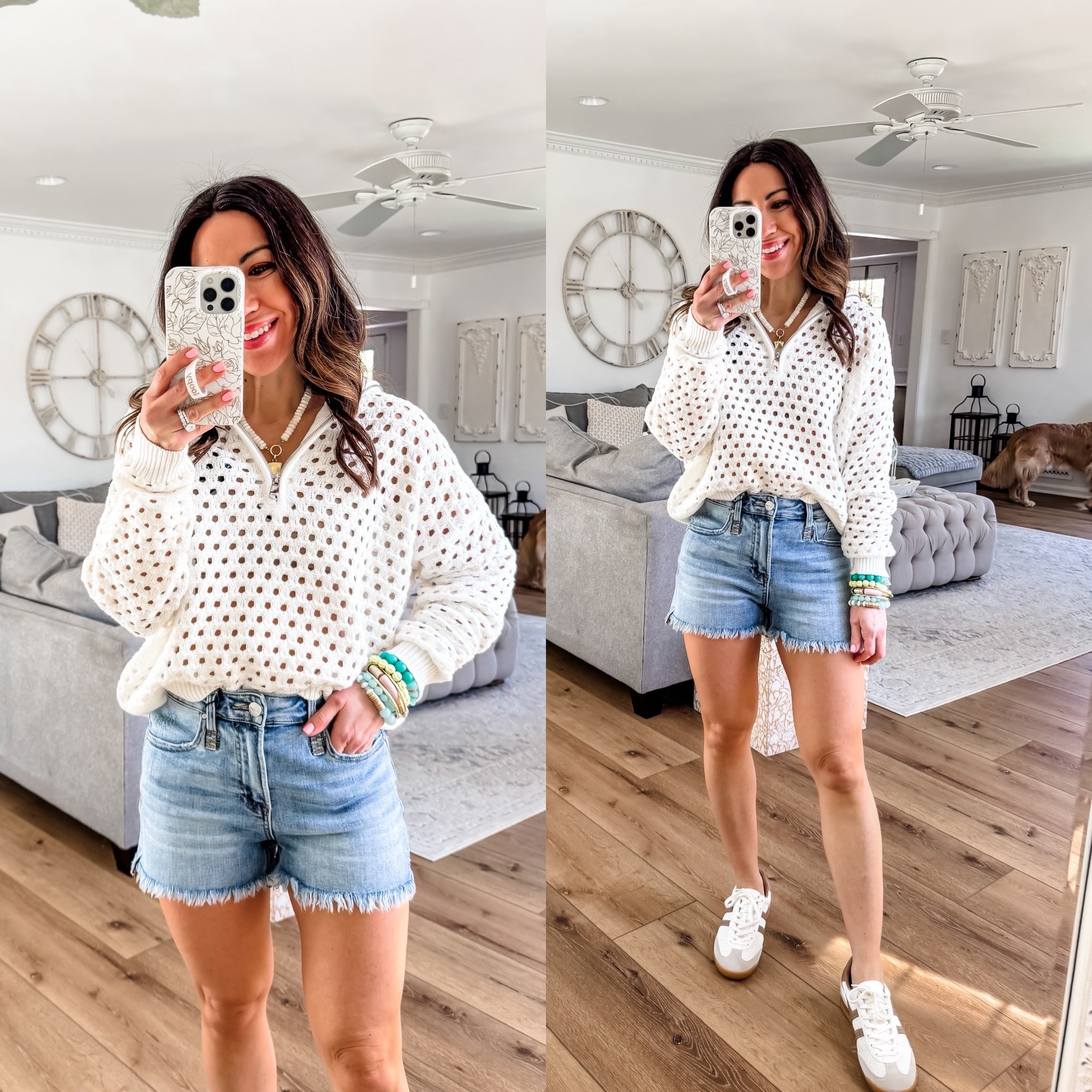 25. Denim shorts. Small sweater. Sneakers TTS.



#LTKPetite #LTKOver40