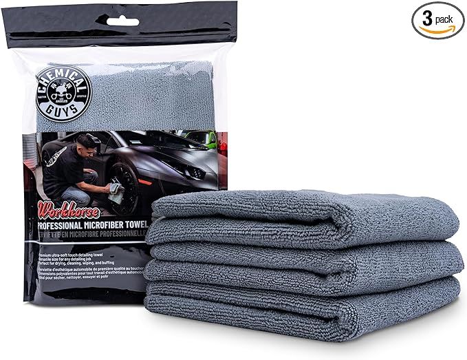 Chemical Guys MIC35203 Workhorse Professional Grade Microfiber Towel, Gray (Safe for Car Wash, Ho... | Amazon (US)