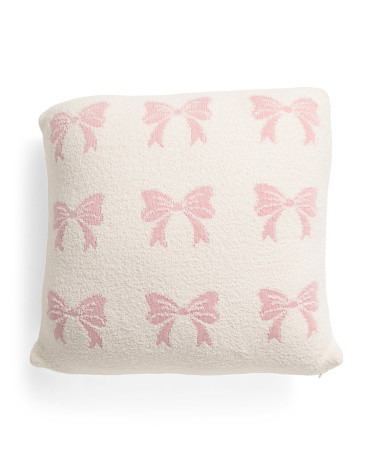 20x20 Bows Cotton Blend Knit Pillow | TJ Maxx