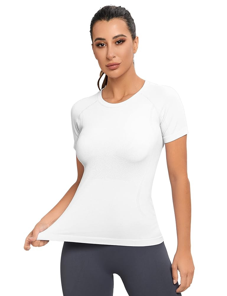 MathCat Workout Shirts for Women, Workout Tops for Women, Yoga Short Sleeve Shirts Soft Seamless ... | Amazon (US)