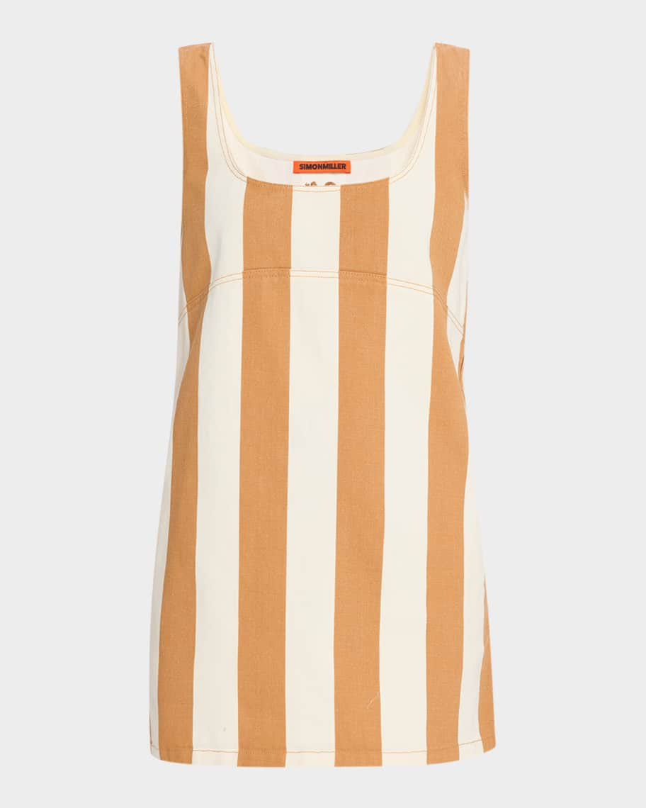 SIMONMILLER Sahara Striped Denim Mini Dress | Neiman Marcus