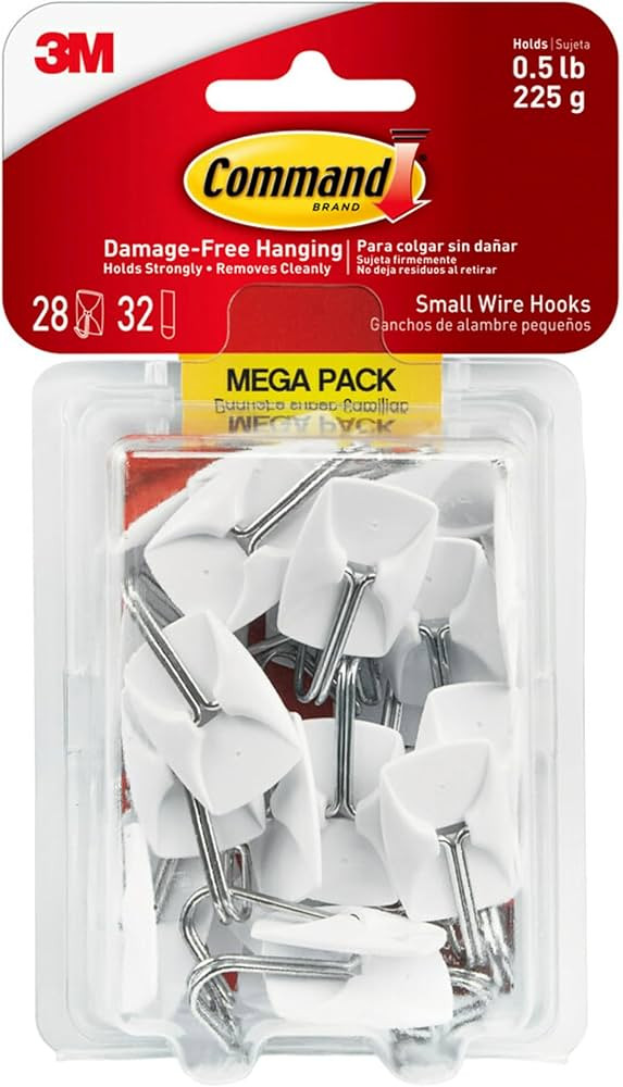 Command Small Wire Toggle Hooks, Damage Free Hanging Wall Hooks with Adhesive Strips, No Tools Wa... | Amazon (US)
