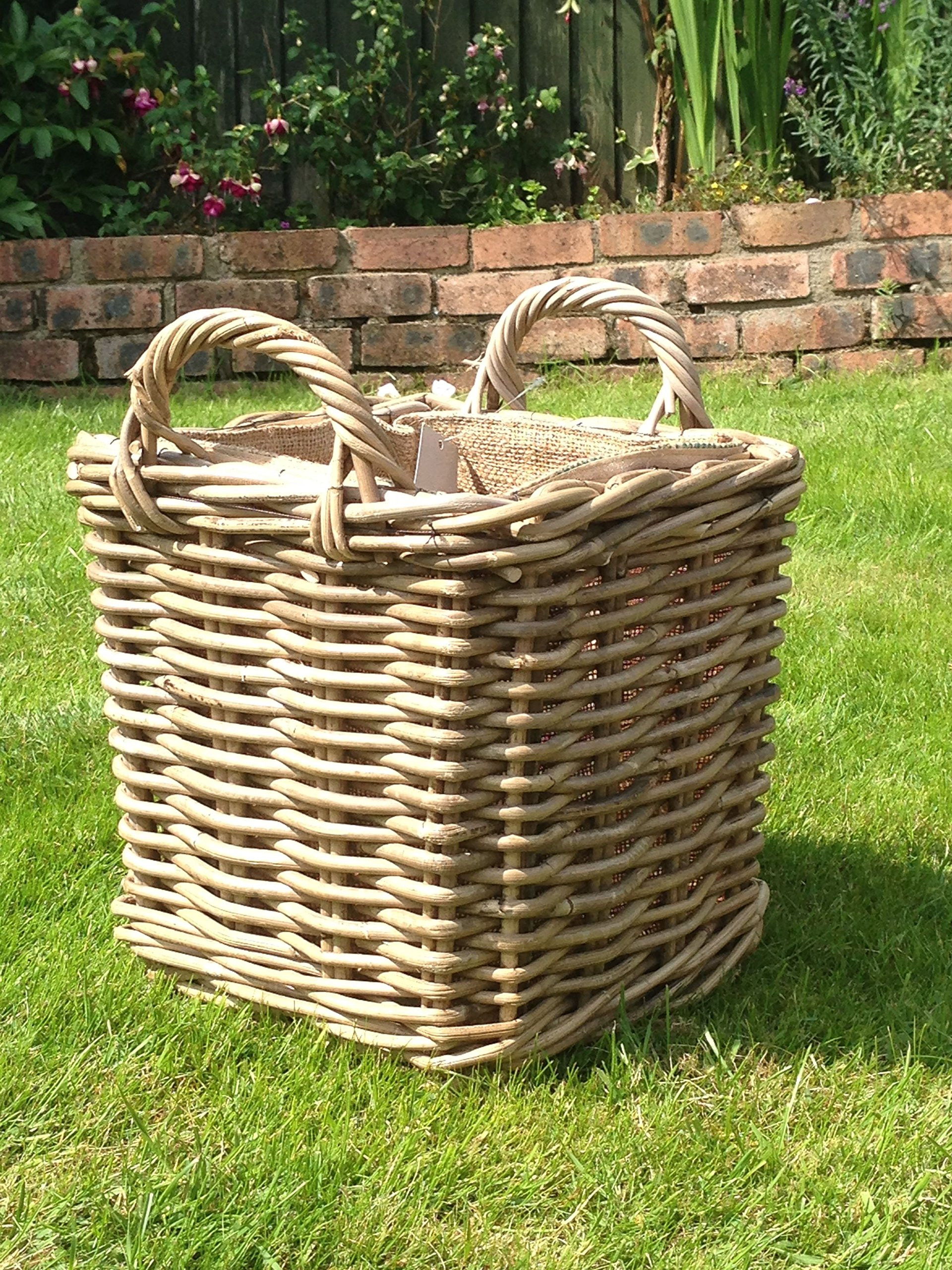 Very Strong Excellent Quality Lined Square Log Basket / Storage Basket | Amazon (UK)