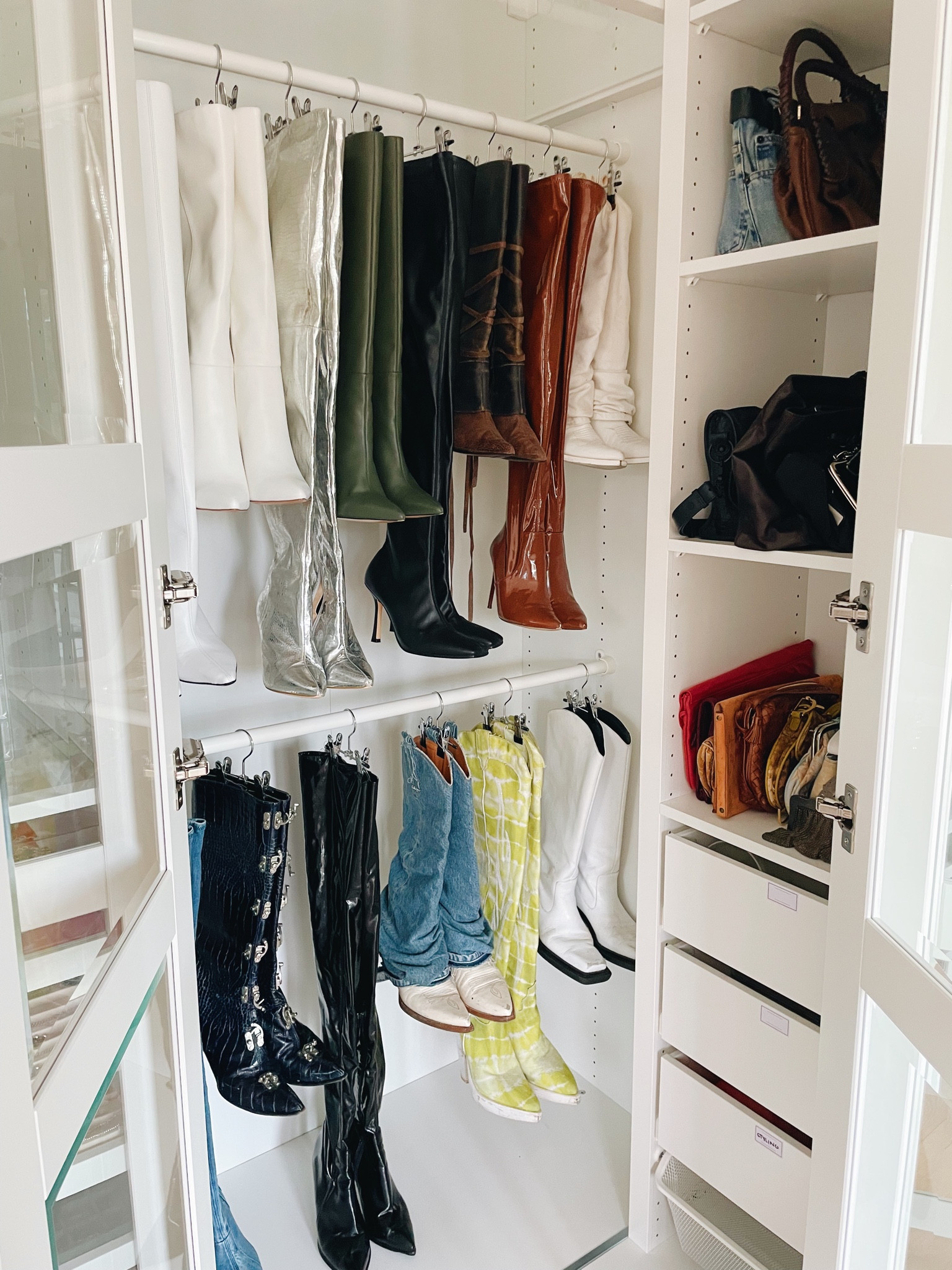 Boot clips are a great way to store boots if you have extra hanging space and not a ton of shelves for shoes!

#LTKSeasonal #LTKhome #LTKunder50