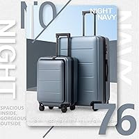 COOLIFE Luggage Suitcase Piece Set Carry On ABS+PC Spinner Trolley with pocket Compartmnet Weeken... | Amazon (US)