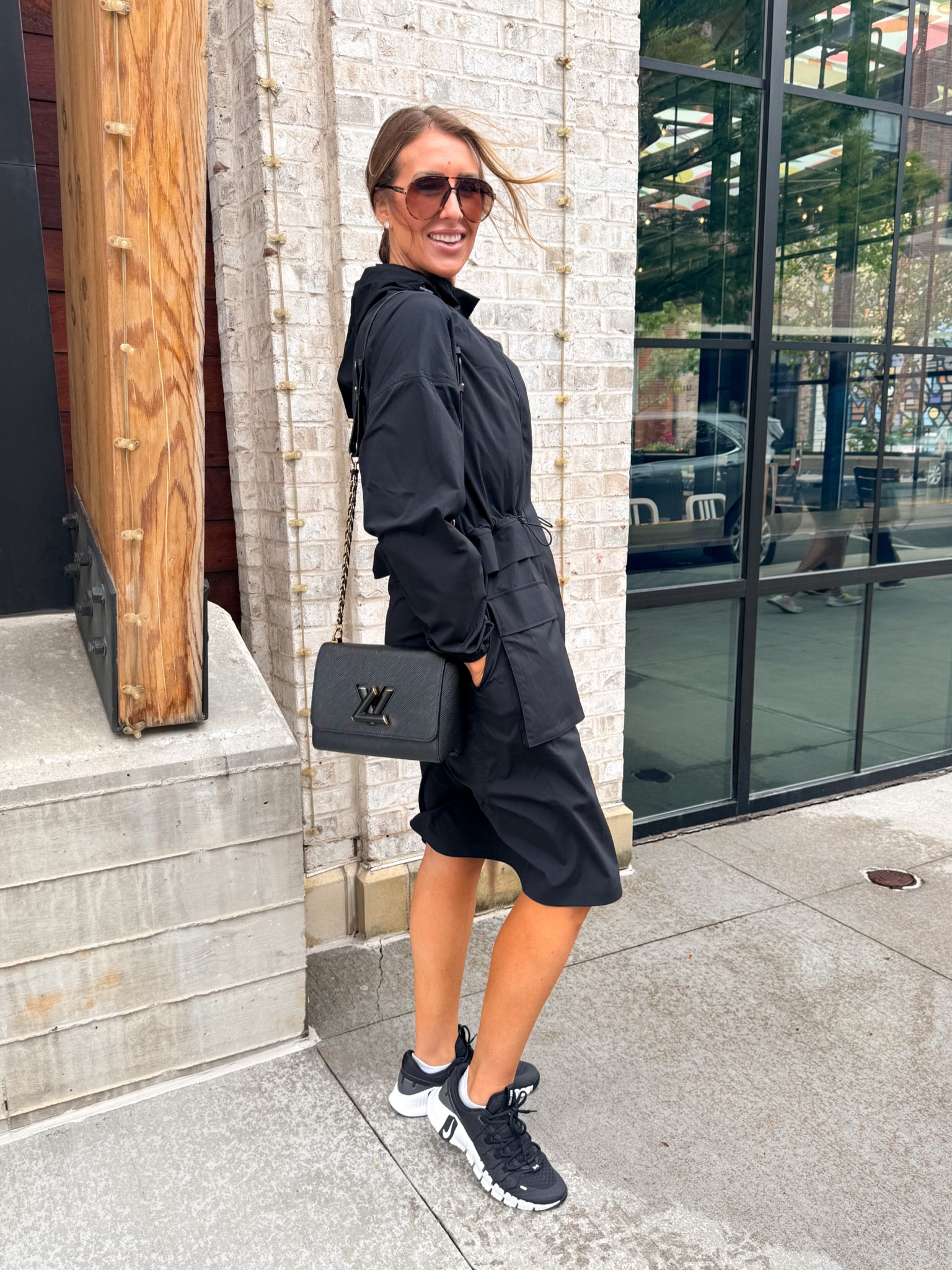 My sports mom jacket coming in real handy during the rain! 
Nike run TTS 

#LTKxNSale #LTKOver40