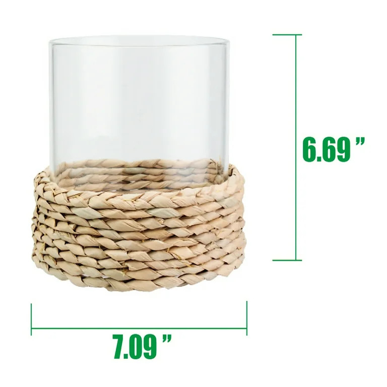 Better Homes & Gardens Decorative Hyacinth Hurricane Candle Holder, Brown | Walmart (US)