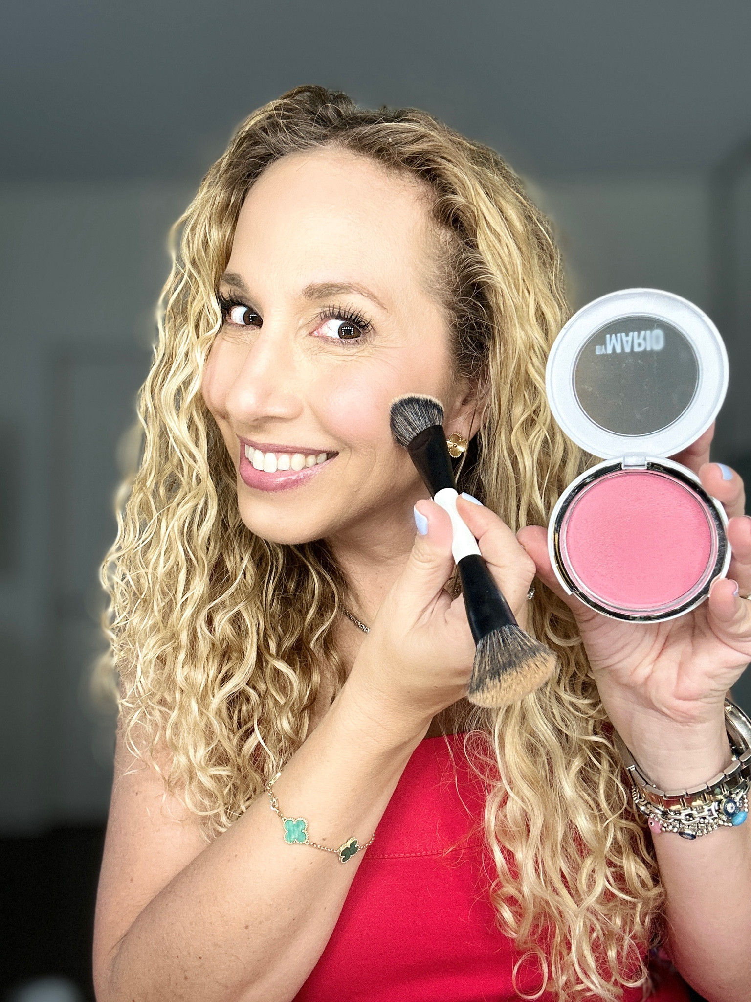 Obsessed with the new Makeup by Mario Soft Pop Plumping Blush Veil cream blush. It’s super light, hydrates with hyaluronic acid and is non-comedogenic, so it’s perfect for my breakout-prone skin. I’m wearing Perfect Pink and you just need a little blush to look fresh and glowy. 

#LTKunder50 #LTKbeauty #LTKFind