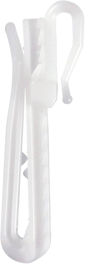 ChadMade 3" Plastic Ratchet System Adjustable Flat Hook Curtain Drapery Pin Hook, 30 Pack, White | Amazon (US)