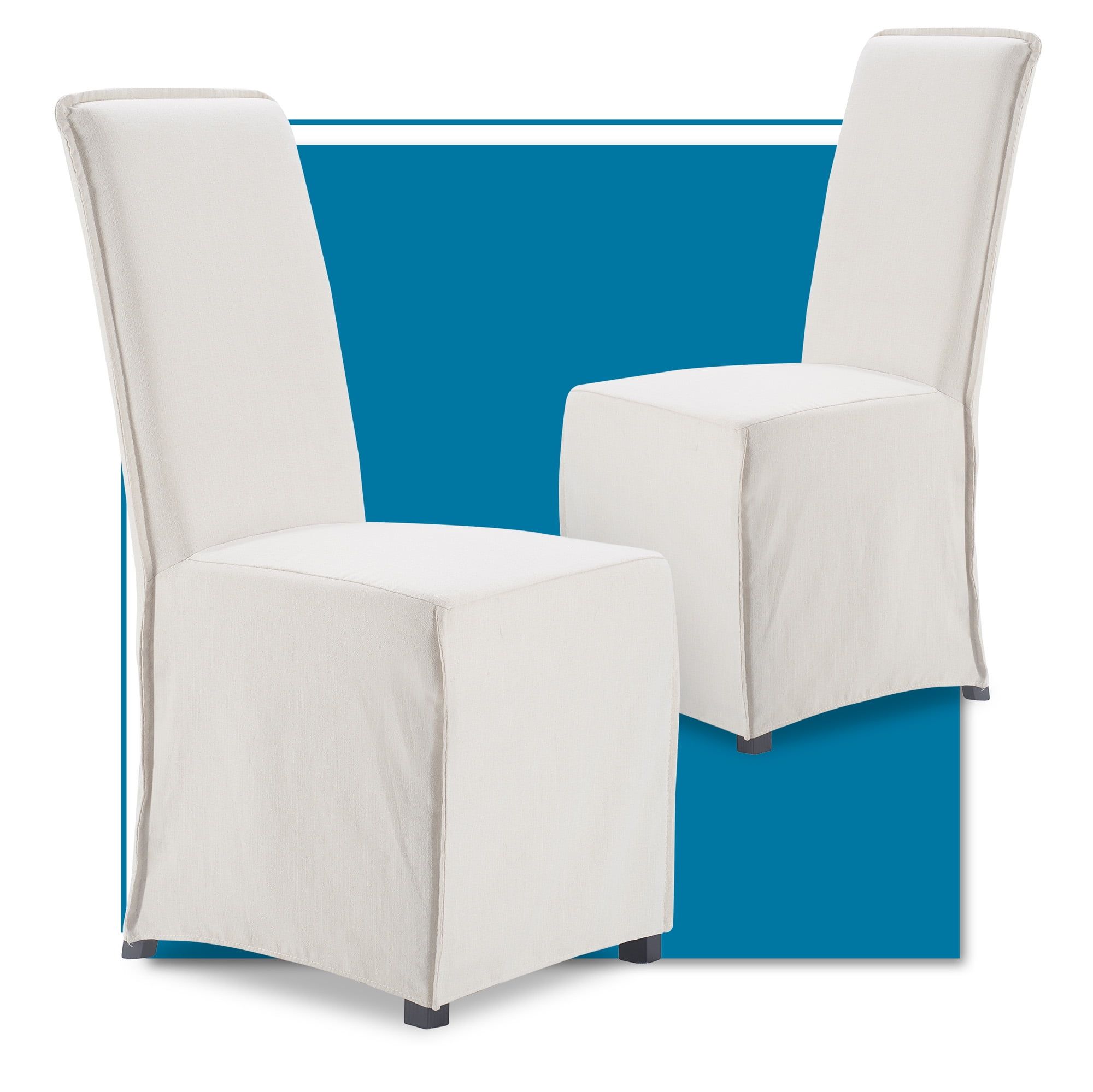 Finch Grayson High Back 2-Set Dining Chairs with Removable Slipcover, Ivory | Walmart (US)