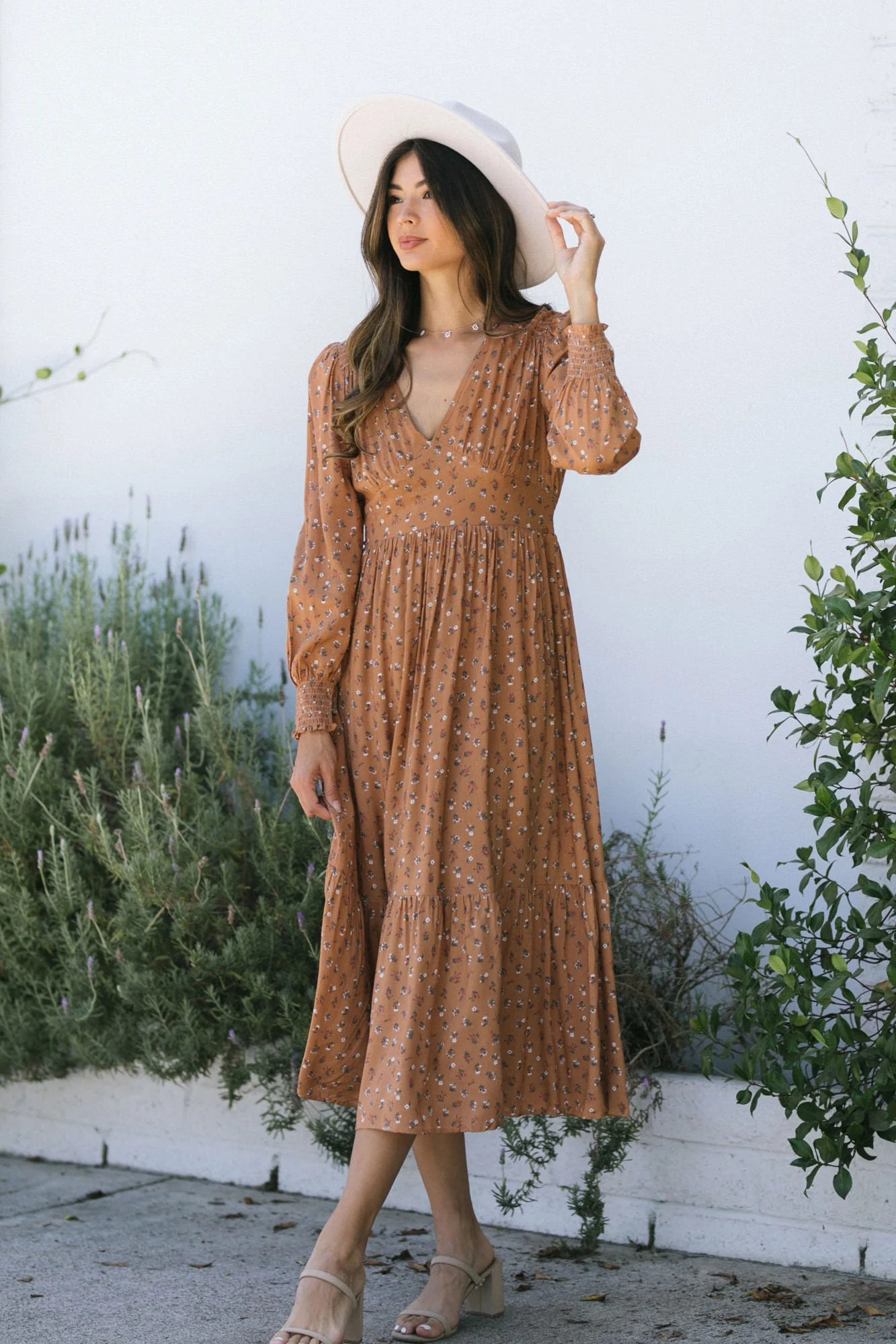 Dixie V-Neck Midi Dress | Morning Lavender