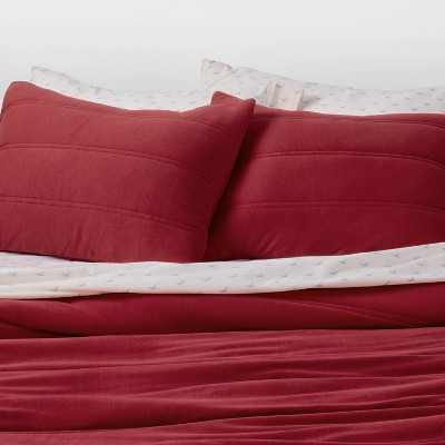 Full/Queen Jersey Puff Comforter Set Red - The Hollister Collection at Target | Target