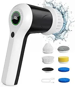 Electric Spin Scrubber, Cordless Shower Scrubber with Battery Level Display, 2 Speeds Electric Sc... | Amazon (US)