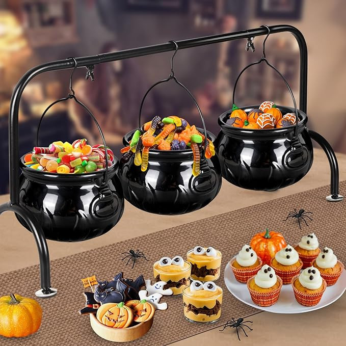 Halloween Decorations Halloween Party Decorations - 3 Ceramic Witches Cauldron Serving Bowls Set ... | Amazon (US)