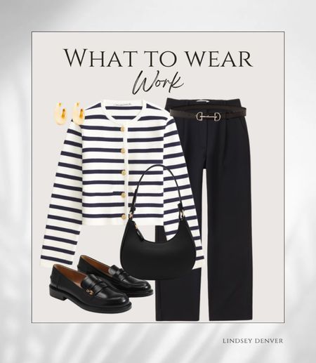 What to wear to work this week
Celine style striped cardigan from Abercrombie, black trousers, loafers, and a Prada style shoulder bag .

"Helping You Feel Chic, Comfortable and Confident." -Lindsey Denver 🏔️ 

Professional work outfits, Work outfit ideas, Business casual for women, Business attire for women, Office wear for women, Women's work clothes, Cute work outfits, Work dresses, Work blouses, Work pants for women, Work skirts for women, Work jackets for women, Casual work outfits, Summer work outfits, Fall work outfits, Winter work outfits, Spring work outfits, Business formal attire, Professional attire for women, Black work pants, Interview attire for women, Business professional clothes, Women's business suits, Corporate attire for women, Women's office wear, Work heels, Flats for work, Work tote bags, Work accessories for women, Work jewelry, Work hairstyles for women, Women's work boots, Blazers for work, Work jumpsuits for women, Work rompers for women, Work overalls for women, Nursing work clothes, Teacher work outfits, Plus size work clothes, Petite work clothes.


#LTKover40 #LTKworkwear #LTKfindsunder100
