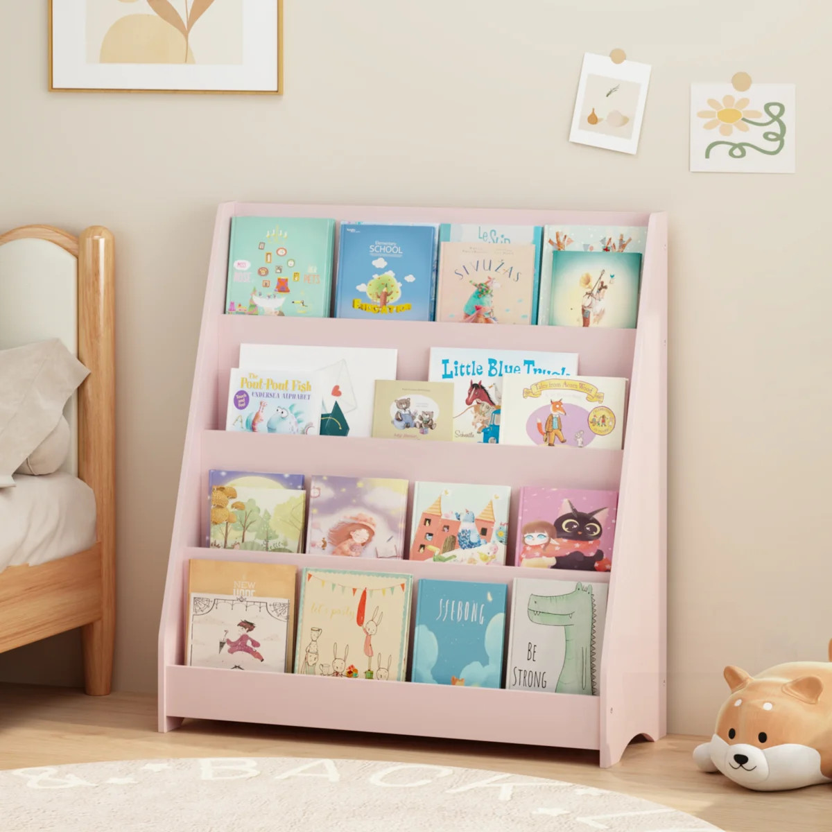 4-Tier Kids Bookshelf, Toddler Book Display Shelves, Helps Keep Bedrooms, Playrooms, and Classroo... | Wayfair North America
