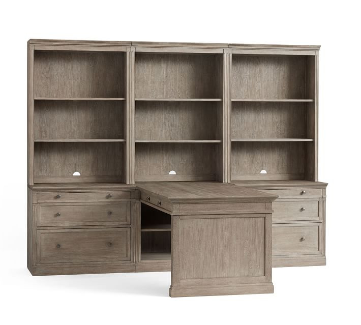 Livingston Peninsula Desk with 105" Bookcase Suite | Pottery Barn (US)