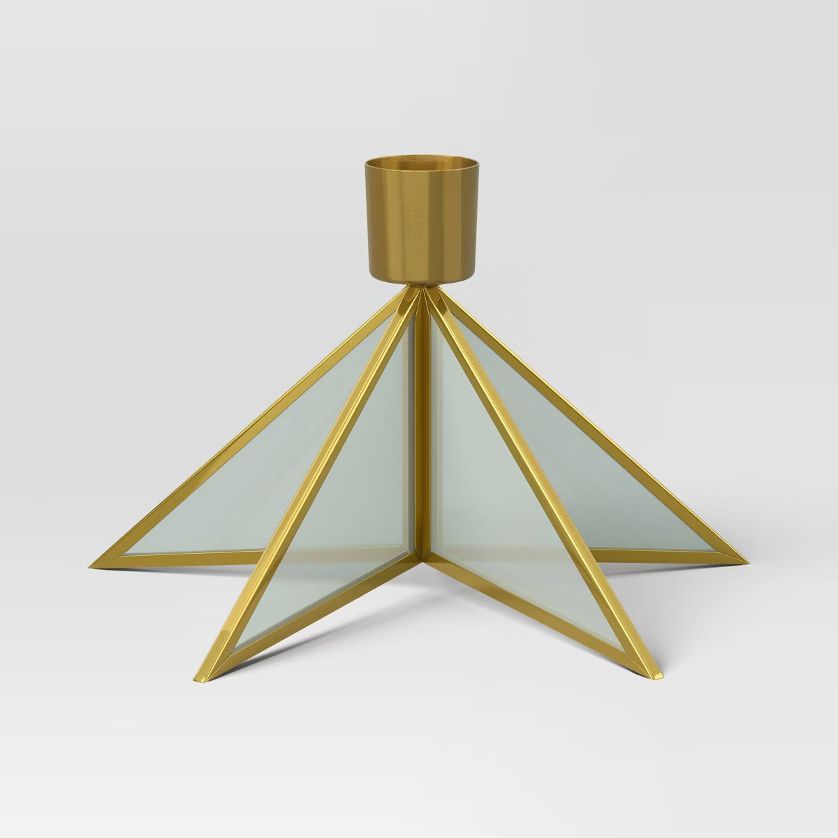3.5"x6" Taper Metal & Glass Christmas Candlestick Gold - Wondershop™ | Target