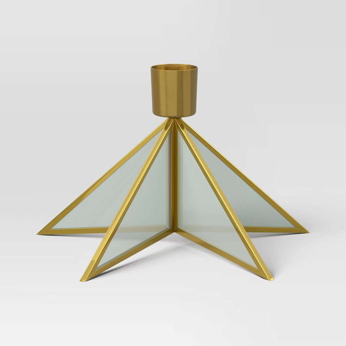 3.5"x6" Taper Metal & Glass Christmas Candlestick Gold - Wondershop™ | Target