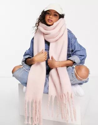 My Accessories London super-soft blanket scarf in light pink | ASOS (Global)