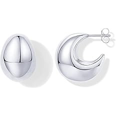 PAVOI 14K Gold Plated Sterling Silver Posts Statement Chunky Drop Dangle Earrings for Women | Dom... | Amazon (US)