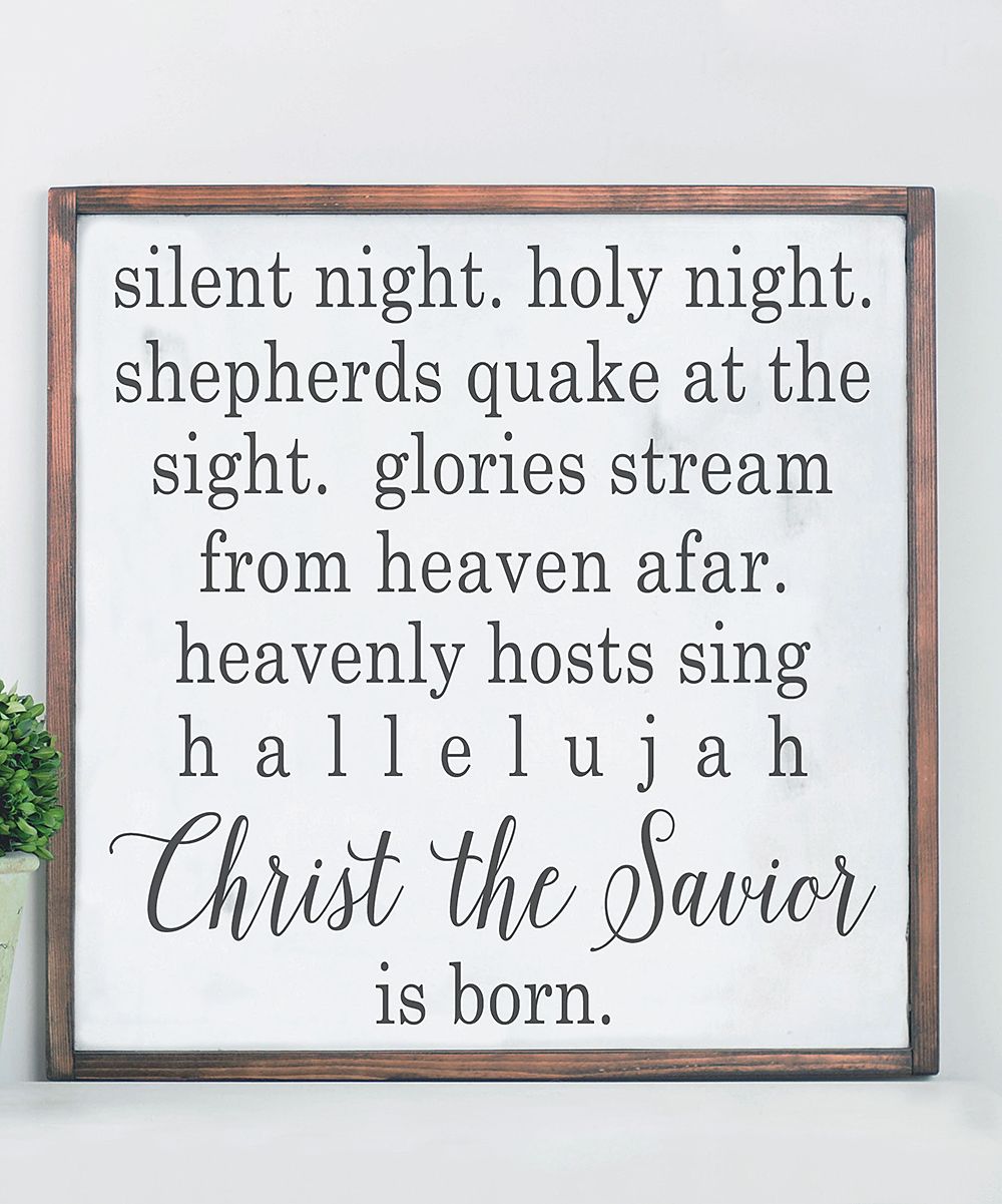 White & Black 'Silent Night' Wall Sign | zulily