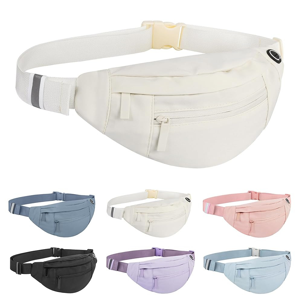 Large 4-Zipper Waist Pack Crossbody Belt Bag for Running Fanny Pack for Women and Men Crossbody B... | Amazon (US)