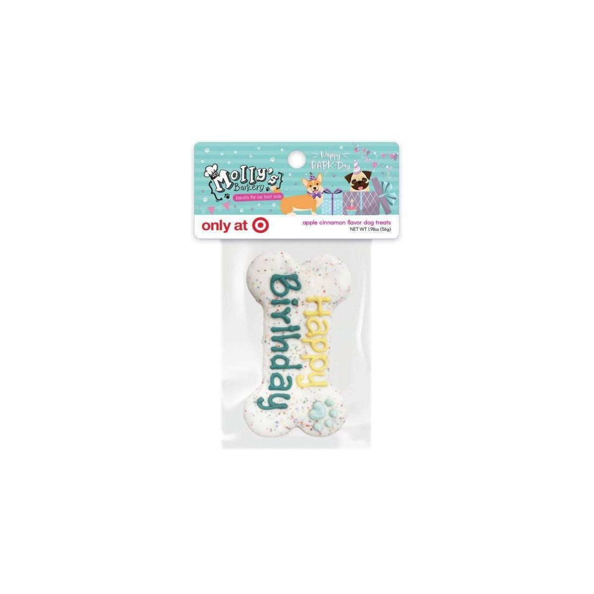 Molly's Barkery Birthday Dry Cookie with Apple and Cinnamon Flavor Dog Treats - 3.35oz | Target