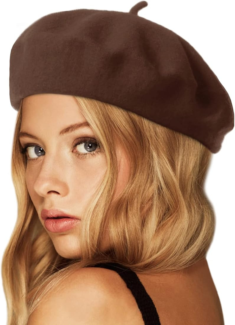 Wheebo Wool Beret Hat,Solid Color French Style Winter Warm Cap for Women Girls Lady | Amazon (UK)