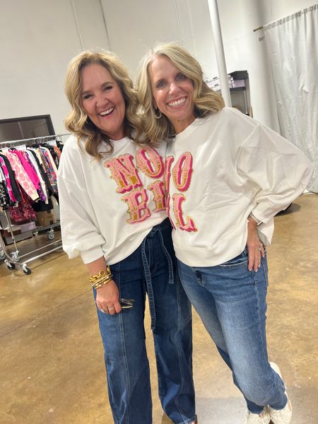 This sweatshirt is on sale for $40 today only. The pink and gold raised letters are so good. It’s oversized. I’m wearing a large. Grab it early!!!

My jeans are long but I put them on and everyone was like, what???? Those jeans are so good. Go your smaller size. I’m in a 31  

#LTKfindsunder50 #LTKmidsize #LTKHoliday