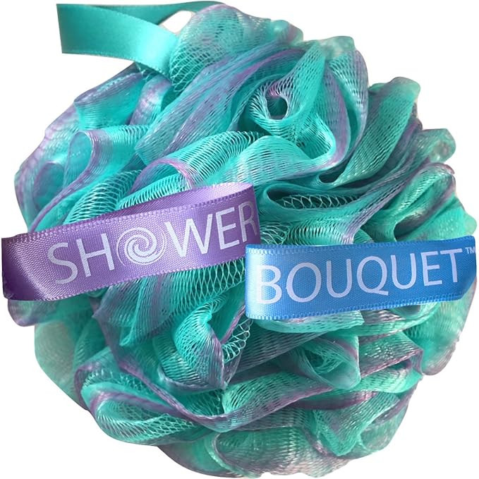 Loofah Bath-Sponge Swirl-Set-XL-75g by Shower Bouquet: Extra-Large Mesh Pouf (4 Pack Color Swirls... | Amazon (US)