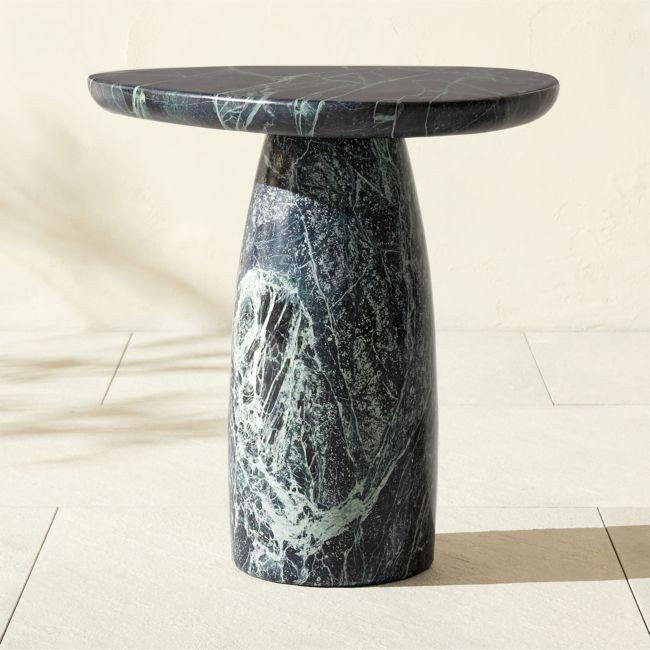 Yuma Green Marble Indoor/Outdoor Side Table | CB2