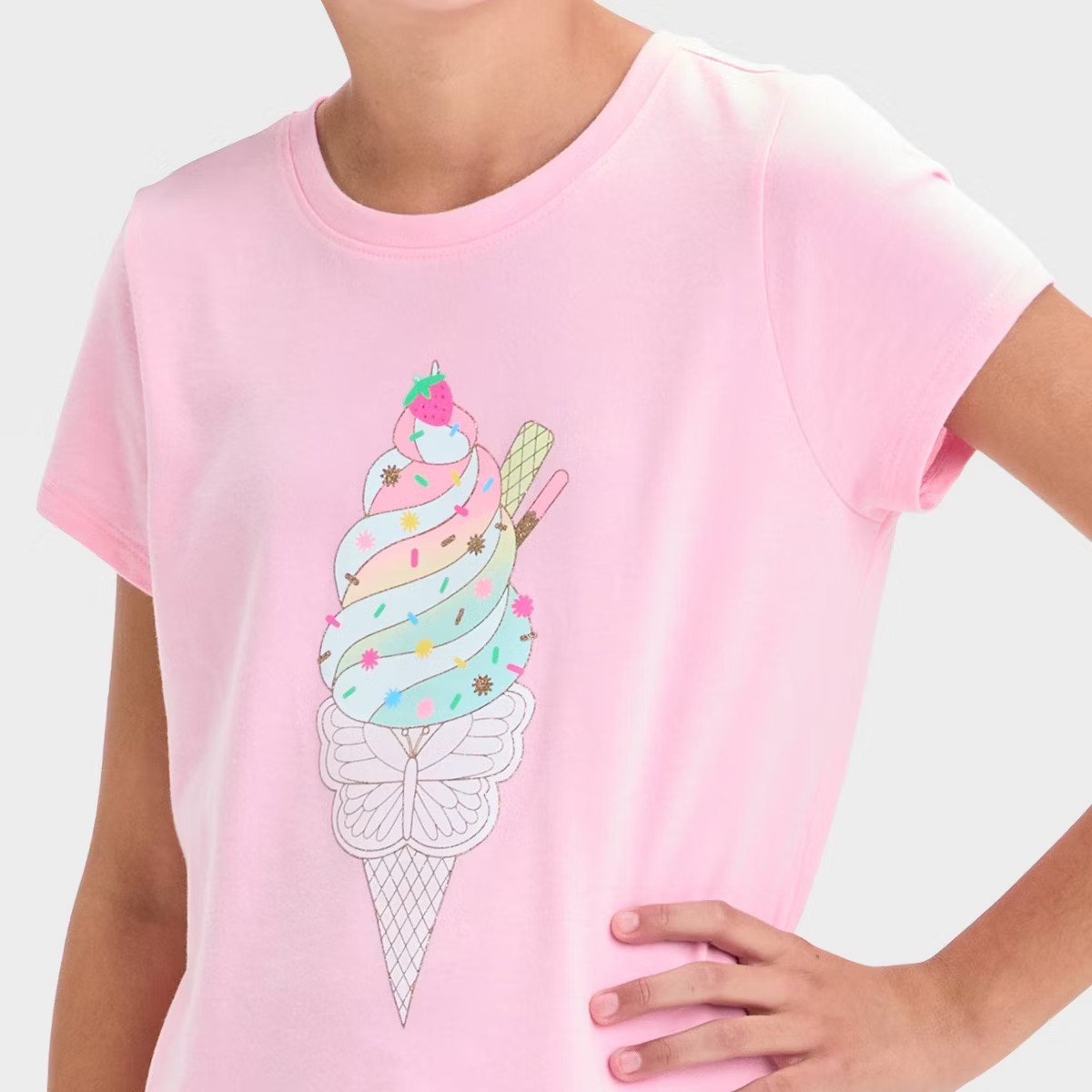Girls' Short Sleeve Ice Cream Graphic T-Shirt - Cat & Jack™ Pink | Target