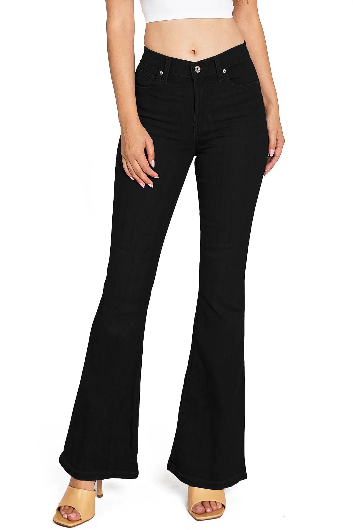 Celebrity Pink Regeneration Women's Juniors High Rise Flare Jeans (11, Black) | Walmart (US)