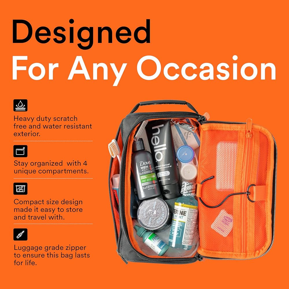 Fitdom Hanging Toiletry Bag Tactical Dopp Kit Case For Men. Perfect For Travel & Storage. Fits La... | Amazon (US)