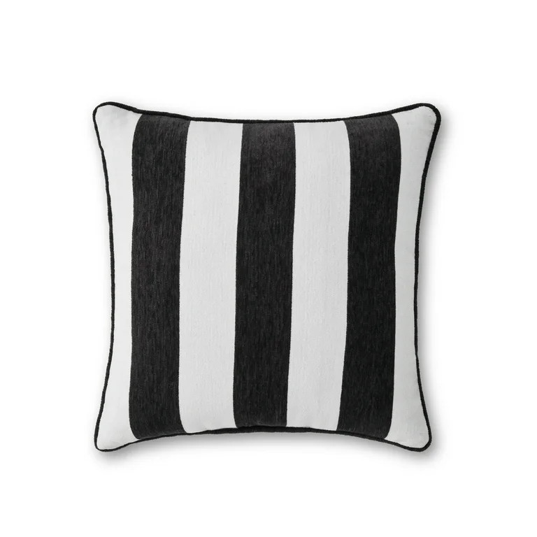 Better Homes & Gardens 18" x 18" Cabana Black & White Outdoor Pillow | Walmart (US)