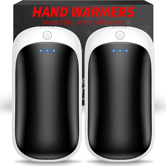 2 Pack Hand Warmers Rechargeable, Portable Electric Hand Warmers Reusable, USB 2 in 1 Handwarmers... | Amazon (US)
