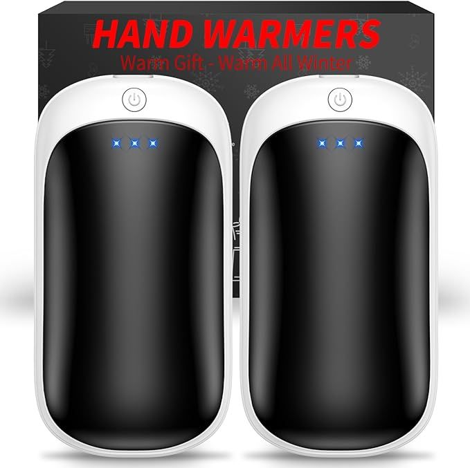 2 Pack Hand Warmers Rechargeable, Portable Electric Hand Warmers Reusable, USB 2 in 1 Handwarmers... | Amazon (US)