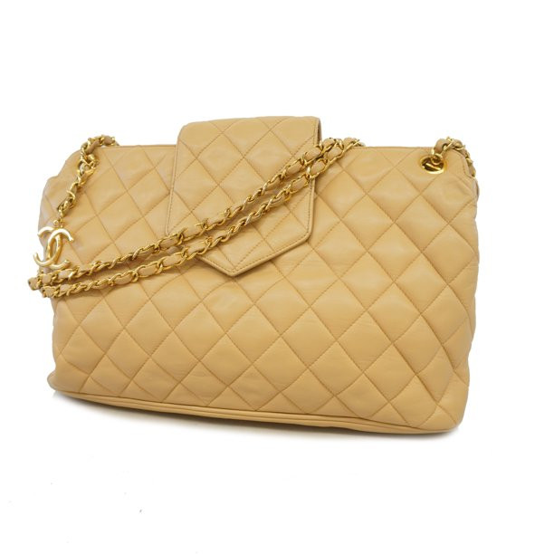 Authenticated Used Auth Chanel Matelasse Shoulder Bag Women's Leather Shoulder Bag Beige | Walmart (US)