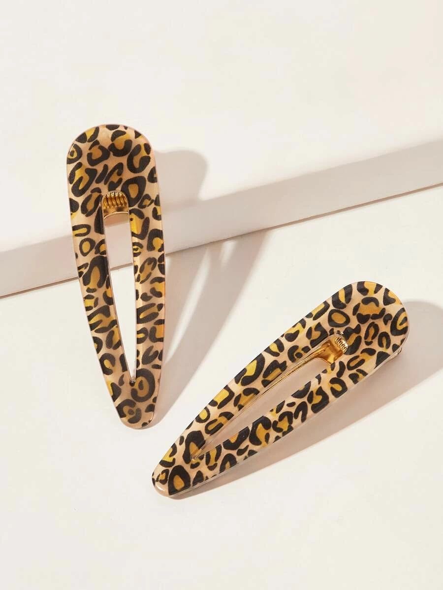 2pcs Leopard Print Hair Clip | SHEIN