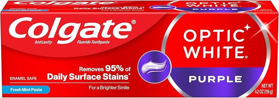 Colgate Optic White Purple Toothpaste for Teeth Whitening, Teeth Whitening Toothpaste with Fluori... | Amazon (US)
