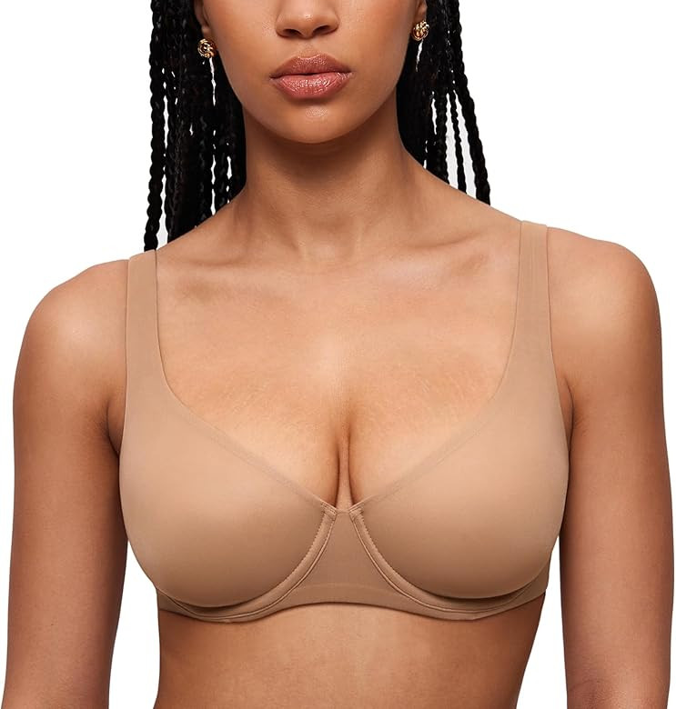 INLYRIC Women's Mesh Balconette Bra Sexy Demi Supportive Comfortable Seamless Underwire Unlined S... | Amazon (US)