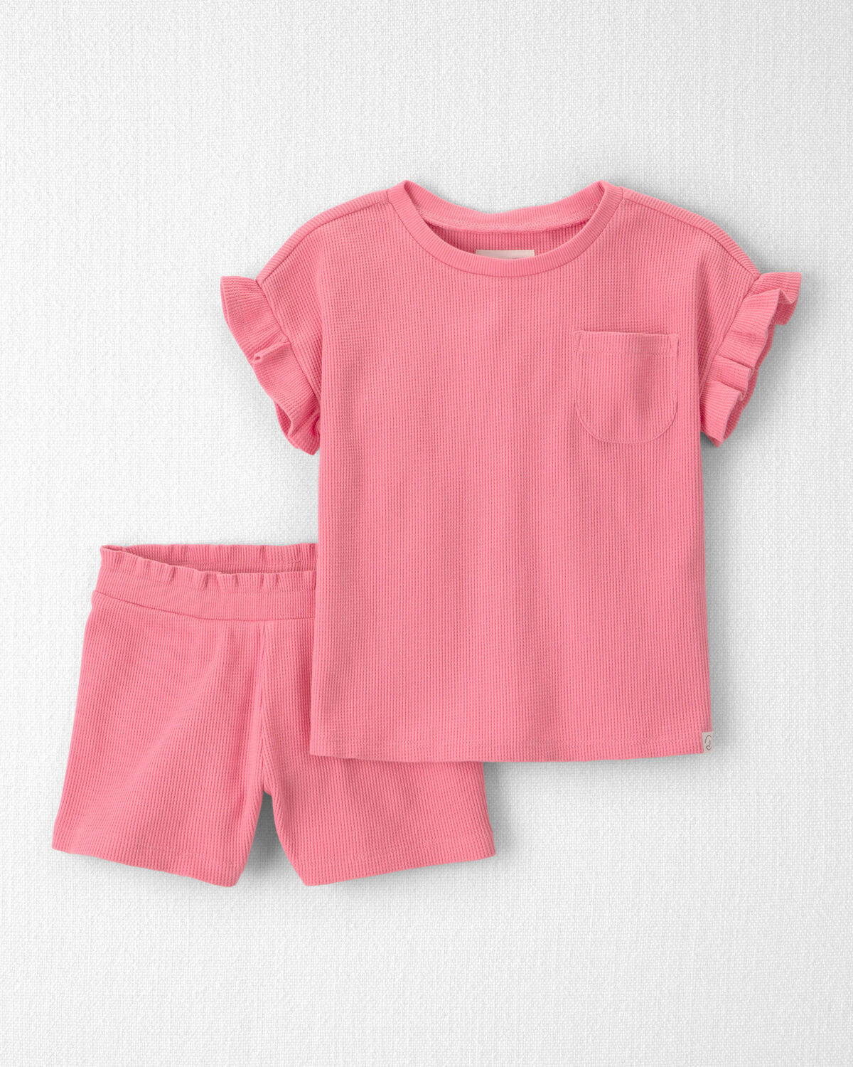 Toddler Girl 2-Piece Organic Cotton Waffle Knit Top & Short Set - Little Planet | Carter's | Carter's Inc