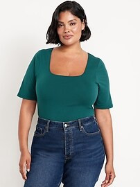 Double-Layer Elbow-Sleeve Scoop-Neck T-Shirt | Old Navy | Old Navy (US)