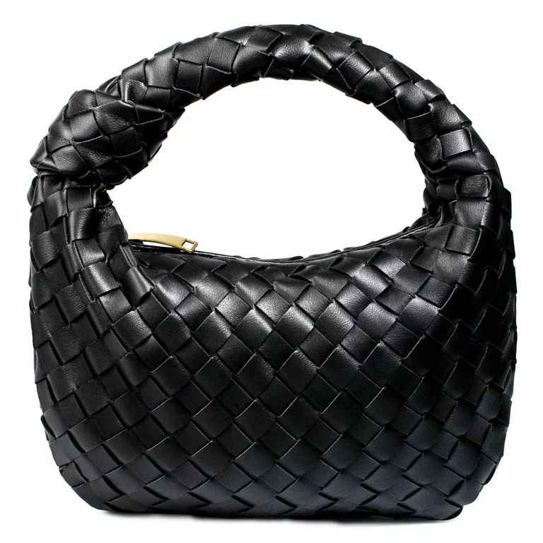 XXXFLOWER Woven Handbags for Women - Soft PU Leather Clutch Bag Designer Ladies Hobo Bag, Handmad... | Walmart (US)