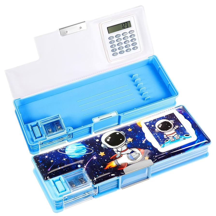 Henoyso Multifunctional Pencil Box for Boys Astronaut Pencil Case with Calculator and Sharpener C... | Amazon (US)