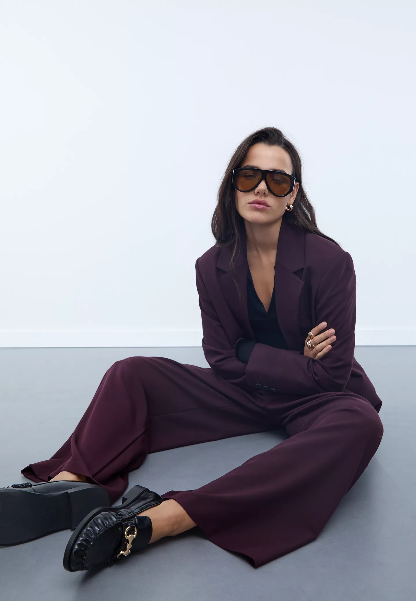 Super wide-leg adjustable trousers | Stradivarius (UK)