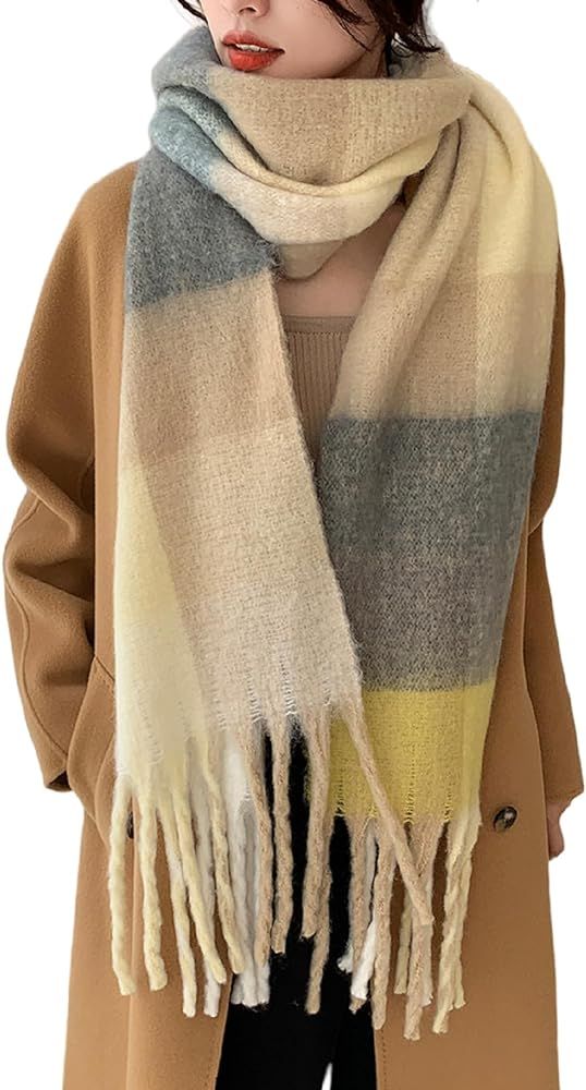 Wander Agio Winter Women Warm Scarf Long Shawl Large Scarves Cold Weather Thick Blanket Scarfs Co... | Amazon (US)