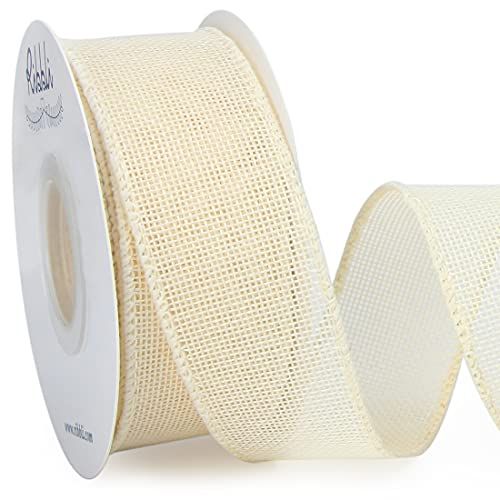 Ribbli Cream Burlap Wired Ribbon,1-1/2 Inch x 10 Yard, Ivory Wired Burlap Ribbon for Big Bow,Wrea... | Walmart (US)